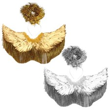 Adults Kids Metallic Silks Decorated Wings Stylish Two-pieces Set Carnival 1Pcs