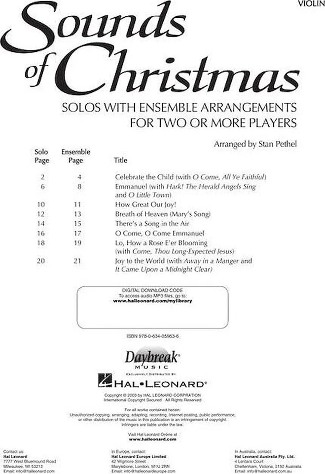 Sounds of Christmas - Solos with Ensemble Arrangements for Two or More Players - Image 3 of 4