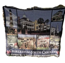 CHARLESTON TAPESTRY throw Blanket WALL Hanging Art Artistic Christmas 72x50