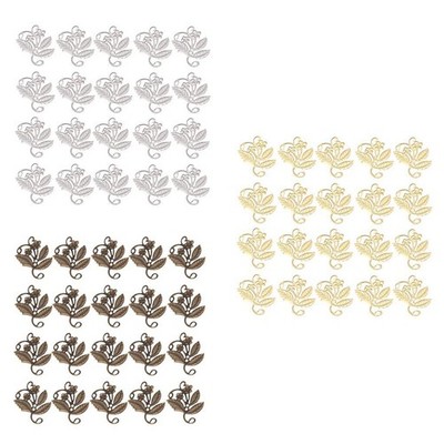 50 Stck. Hohl Filigran Blumen Haarband Metall Laminat Dekor Schmuckherstellung