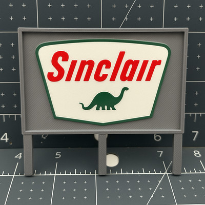HO Scale 1:87 Sinclair Oil Billboard Sign | Model Train Layout Accessory Diorama