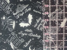 100% Cotton Woven Novelty Fabric Acotar Book Quotes By The 1/4 Yard 9x56