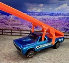 Hot Wheels Redline 1970 Aero Launcher Sky Show Fleetside Blue With Ramp, Vintage