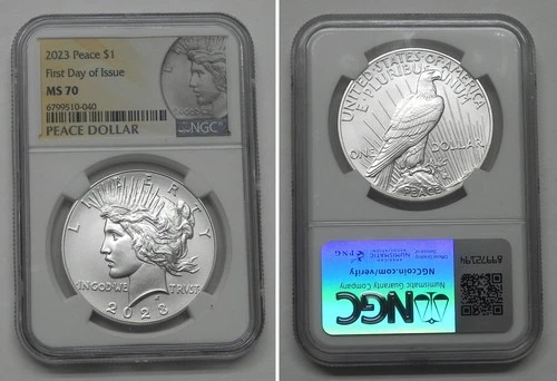 2023 Peace Dollar, NGC MS70 First Day of Issue  #0040