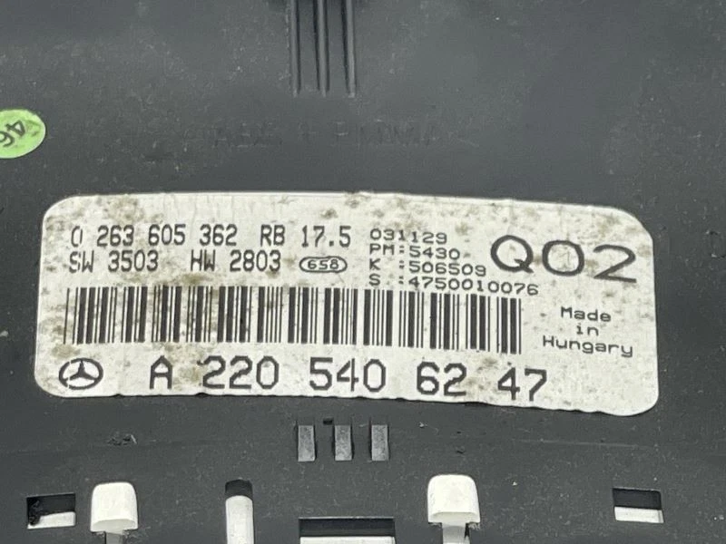 Velocímetro tipo 215 clúster CL55 MPH compatible con 01-06 MERCEDES CLASE CL 1593203 Foto 3 de 4