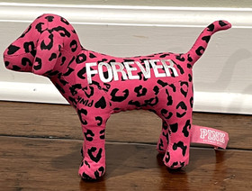 Victoria's Secret PINK Plush Dog Hot Pink Leopard FOREVER Collectible