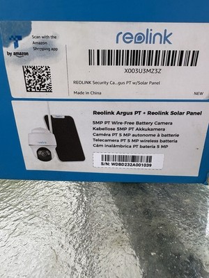 Reolink Argus PT 5MP Pan/Tilt Wire-Free Battery Wi Fi Cam + Solar Panel
