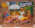 Vintage Barbie Backyard Patio Umbrella Picnic Playset #7750 1986 New SEALED