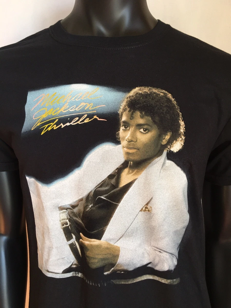 MICHAEL JACKSON THRILLER GRAPHIC WHITE SUIT TEE SHIRT SHORT SLEEVE A38