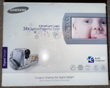 2 x Samsung VP-D372WH Mini DV Digital Camcorder Battery Cables Box Charger 34x