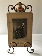 Vintage PINEAPPLE Easel Picture Book Stand Tommy Bahama Distressed NOS