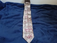 Eagles Wings Men's Silk Necktie, Bible Verse John 3:16, Multicolor, Wide
