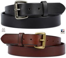 BUFFALO BELT - 1 " Soft  Supple Leather with Roller Buckle Amish Handmade USA