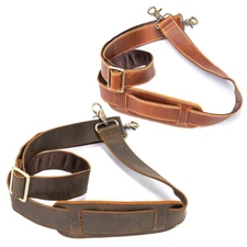 Genuine Leather Replacement Shoulder Strap for Briefcase Luggage Messenger Bag.