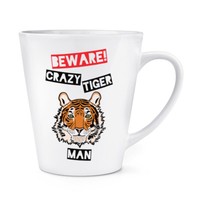 Beware VerrüCkte Tiger Mann 341Ml Latte Becher Tasse - Lustig Tiere
