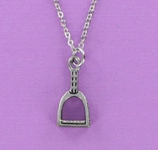 STIRRUP Necklace on Chain or Charm Only - Pewter Horse Saddle Ride Horseback