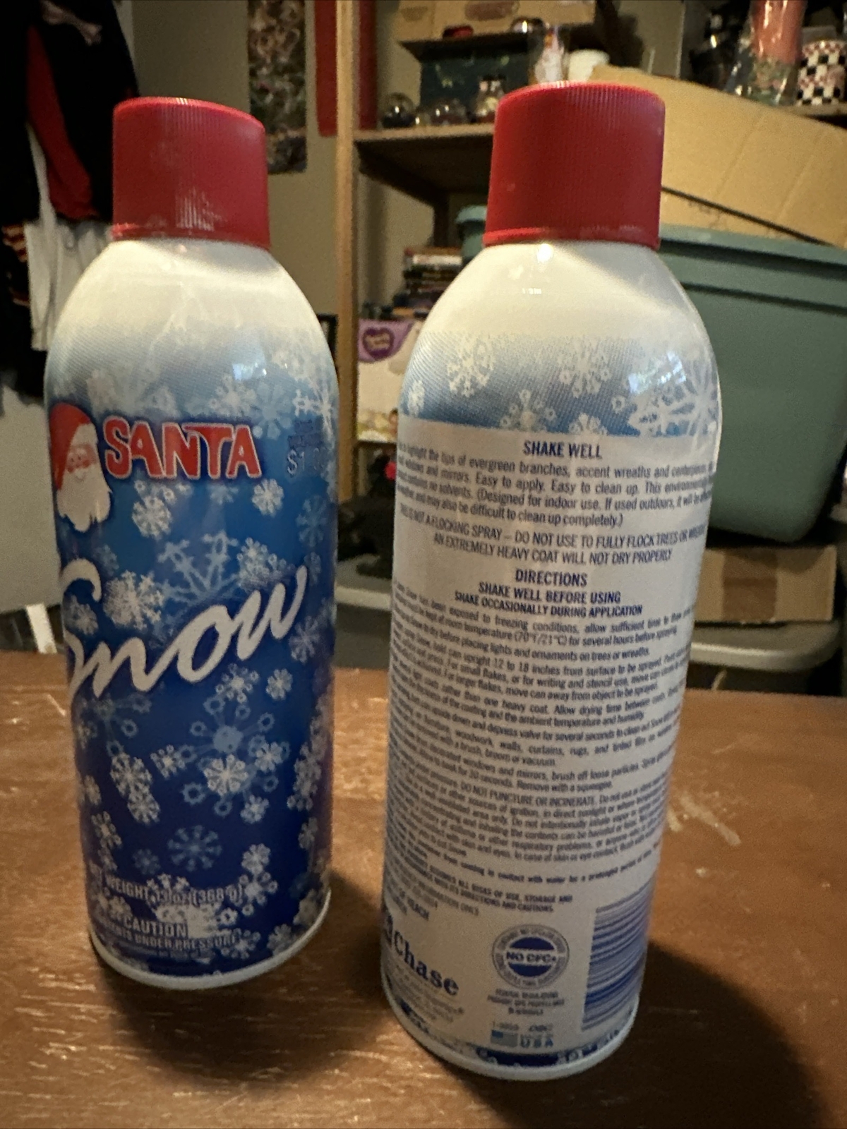 2 Cans of Santa Snow Christmas Flocking Spray 13oz Cans for Windows