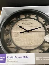 Rustic Distressed Bronze Finish Metal Clock 11.5 Diameter Better Homes Gardens