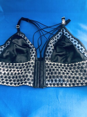 Triangle Halter Mesh Bralette Bra Size M