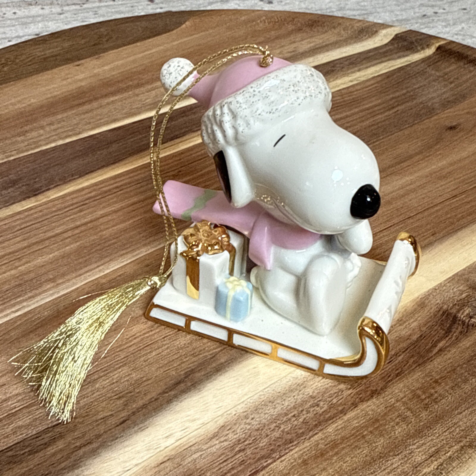 Vintage 2002 LENOX Whimsical Snoopy Christmas Ornament