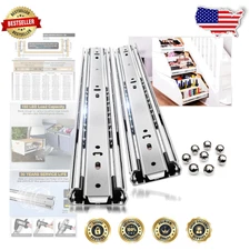 Heavy-Duty Full Extension Drawer Slides 38 Inch - 100 lb Capacity, Steel Rails