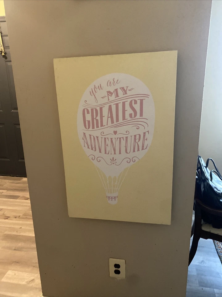 Arte de pared globo aerostático para niños de granero de cerámica, 30", tú eres mi mayor aventura Foto 2 de 4