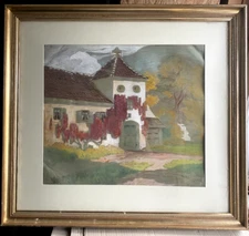 Art Nouveau Um 1920 Ferd. Bu Unreadable Signed Munich Garden House Estate