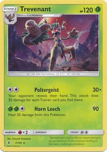 Pokémon TCG - Trevenant EX - 7/145 - Rare - Guardians Rising [Near Mint]