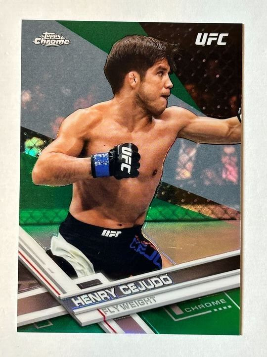 2017 Topps UFC Chrome Henry Cejudo Green Refractor #'d 15/99