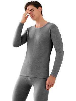Men's Thermal Underwear Set Cashmere Silk Lining Pajama Set Long