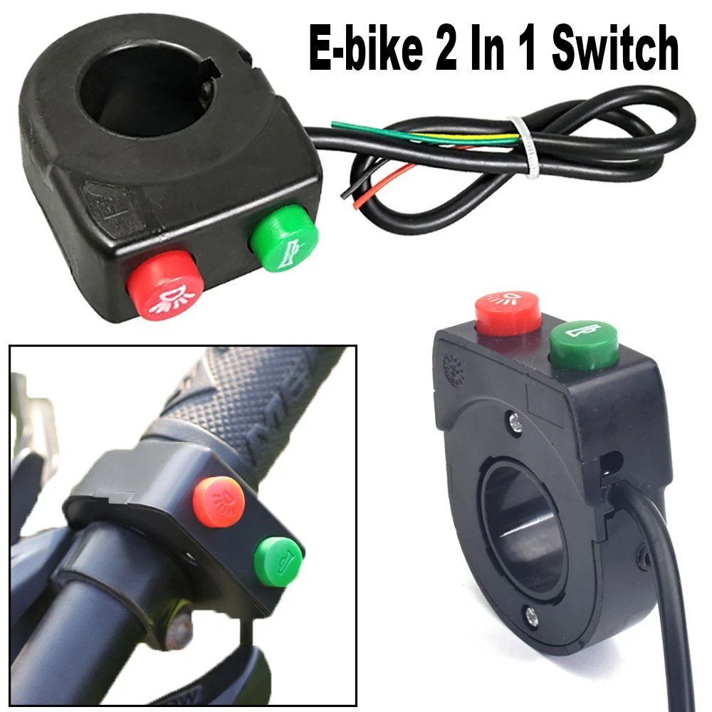 E bike 2 In 1 Switch On Off Button Electric Bicycle Accessories Headlight Horn