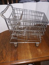 Mini Chrome Shopping Cart Metal Basket Display