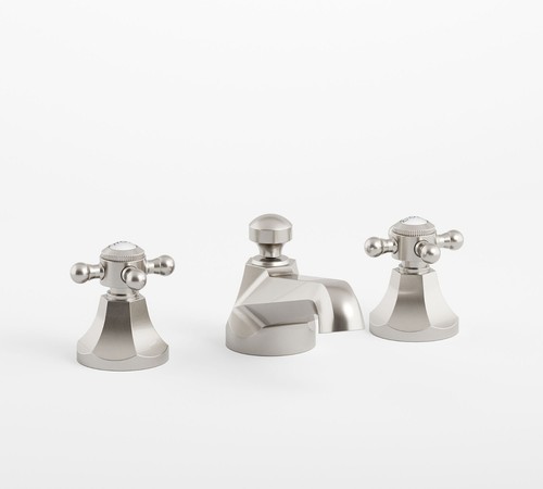 Pottery Barn Victoria Widespread Bathroom Sink Faucet Satin Nickle NEW IN BOX! - Picture 2 of 2