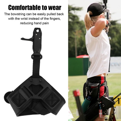 ()Bow Release Aid Archery Adjustable Compound Bow Wrist Strap Shooting Hunting A - Picture 16 of 22