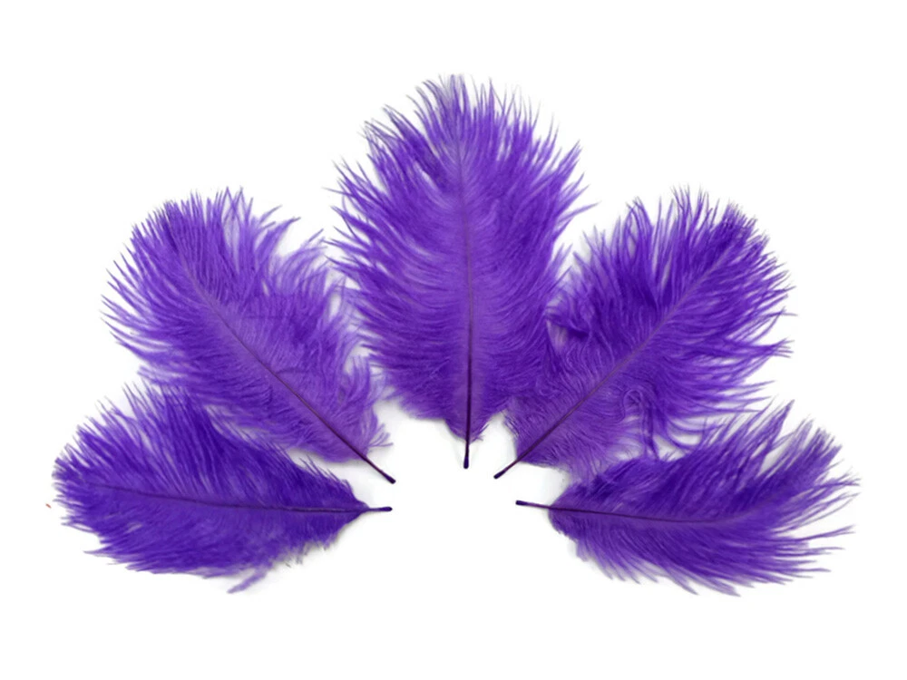 Ostrich Feathers - 16-18 Tail Feathers - Purple