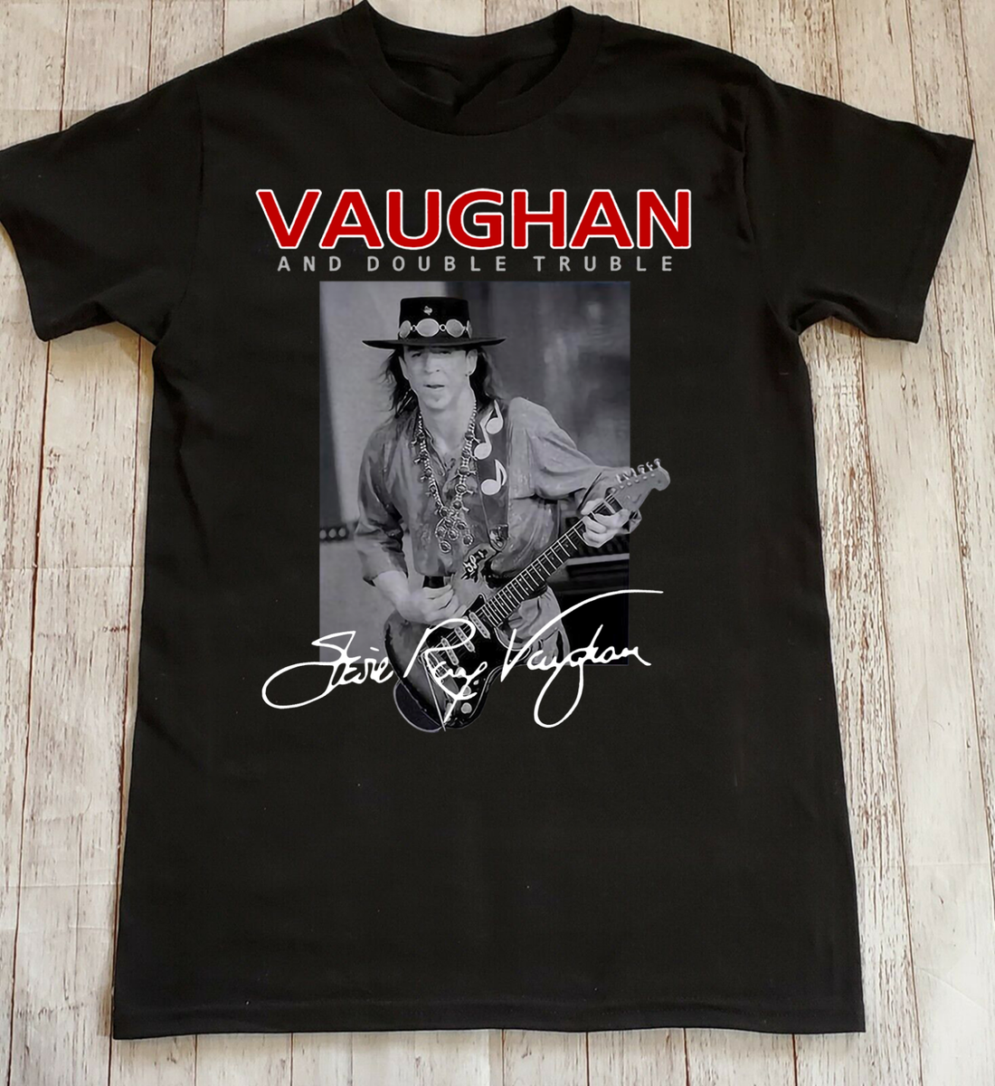 Vintage Stevie Ray Vaughan T Shirt Short Sleeve Black UNisex