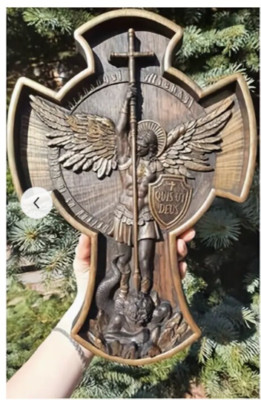 St. Michael der Erzengel Michael Engelsstatue Statue-Figur Wanddekoration