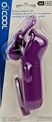 O2COOL Pocket Carabiner Fan Portable Clip-On NEW Purple | eBay