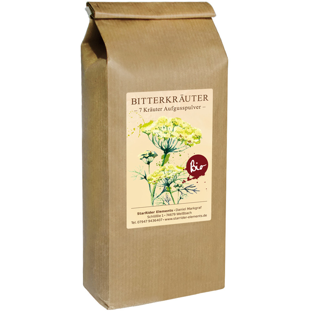 Bio 7 Bitterkräuter Pulver nach Bertrand Heidelberger 300g Papierbeutel