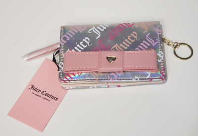 Juicy Couture Silver Pink Hologram Iridescent Small Card Case