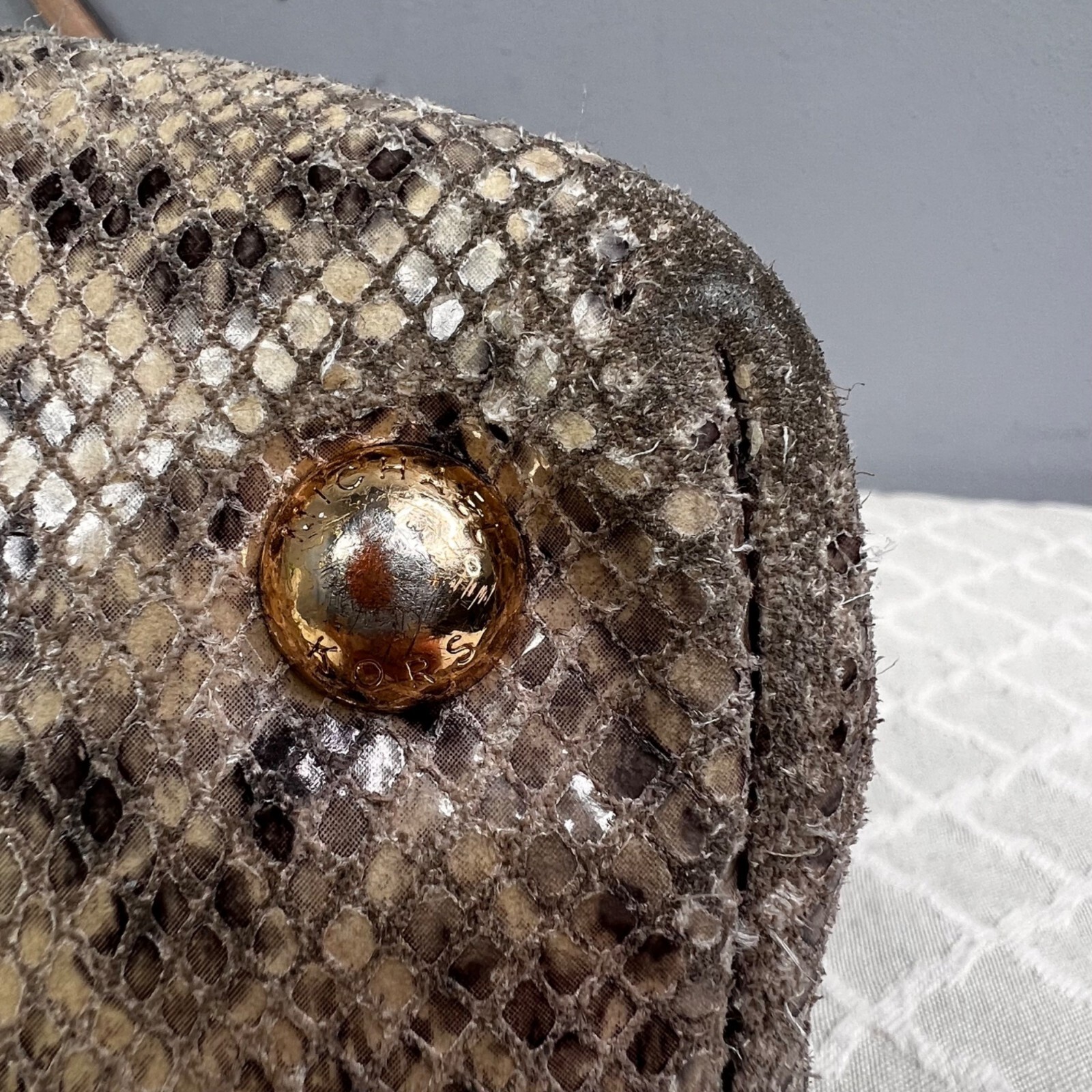 Michael Kors Python Effect Bag Tote Embossed Leat… - image 16