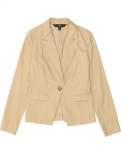 Mossimo Womens 1 Button Blazer Jacket Us 4 Small Beige Cotton Xh04