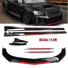 For Subaru WRX / STI Front Bumper Lip Splitter Spoiler Side Skirt Body Kit