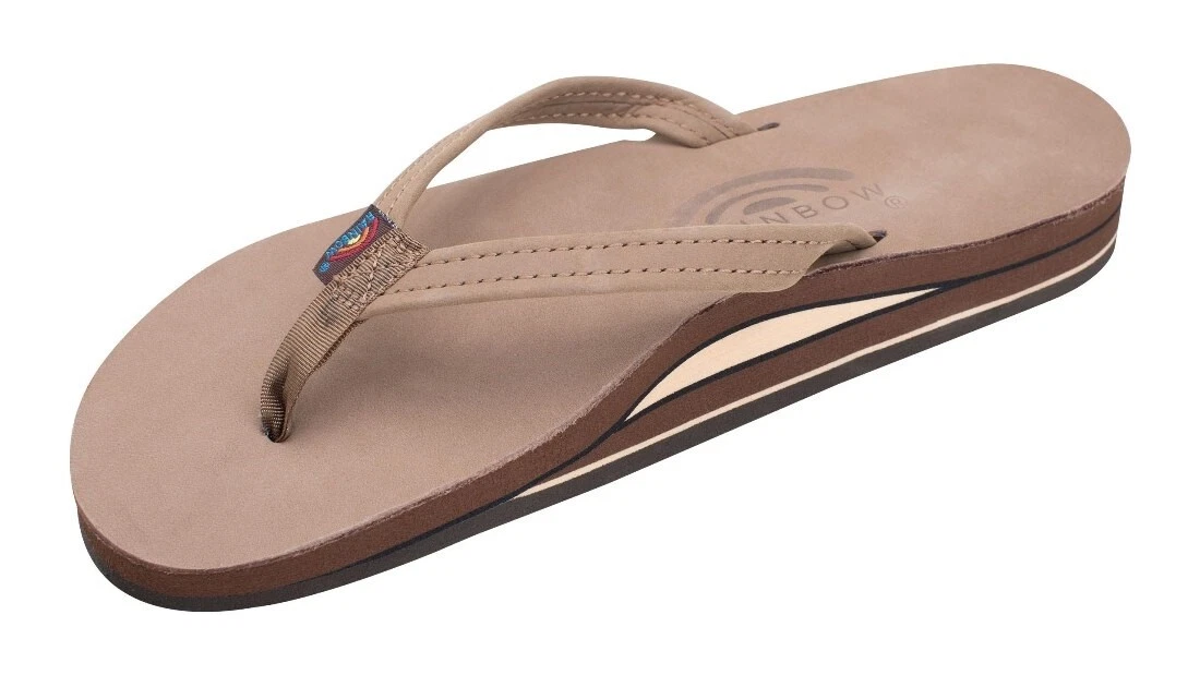 Women Rainbow Double Layer Premier Leather 1/2" Strap 302ALTSN Dark Brown New