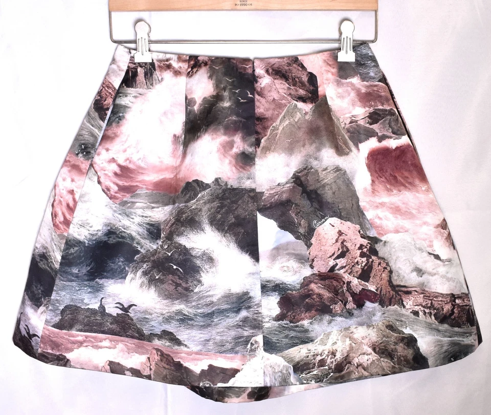 Falda plisada línea A con estampado costero ondulado CARVEN para mujer (talla 38) usada  Foto 2 de 4