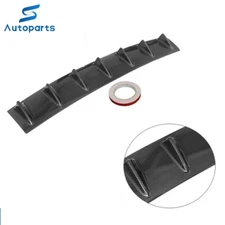 Universal Carbon Black Rear Bumper Lip Diffuser Shark Fin Car Back Splitter 7