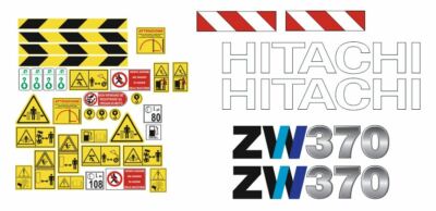 Hitachi ZW370-5 Aufkleber Decals, Komplettes Set