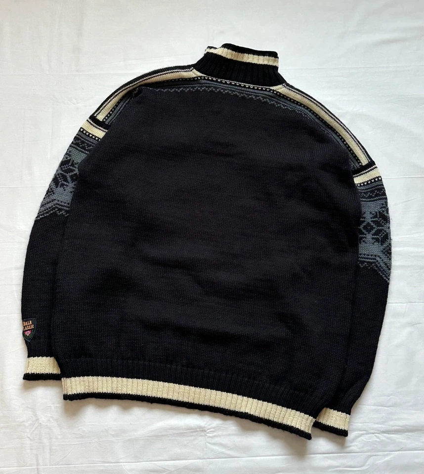 Vintage Dale of Norway Holmenkollen Quarter-zip Dark Blue Wool Sweater Xl size - Image 2 of 4