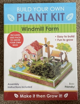 ''Bauen Sie Ihre eigenen'' 3D Windmühle Bauernhof Pflanze Puzzle Garten Kit-wächst Basilikum