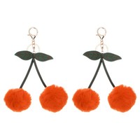 2Pcs Pom SchlüSselanhäNger Flauschiger SchlüSselanhäNger FüR SchlüSseln Orange